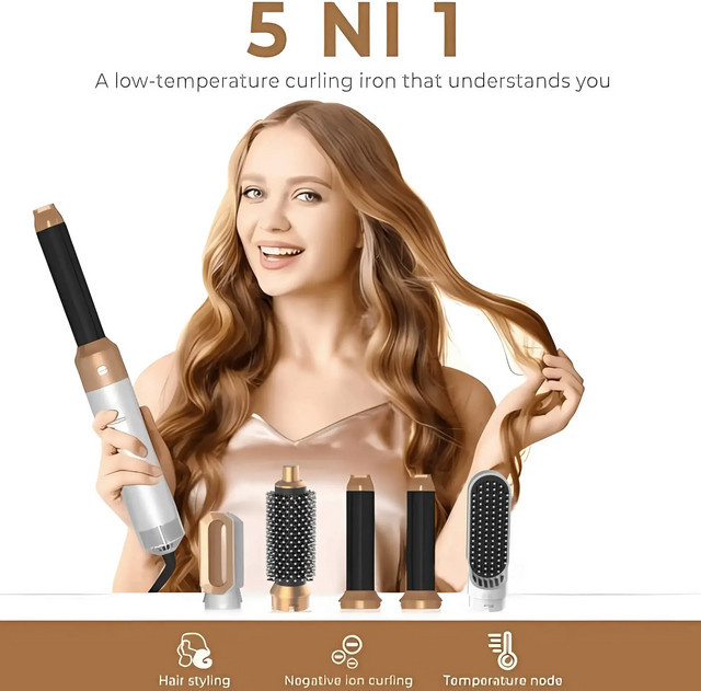IROVNE 5-in-1 Locken- und Glättkamm Haartrockner, Unisex - Bild 1