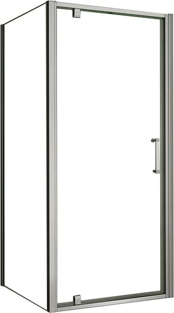 AICA Duschkabine Nischentür mit Schwingtür und Seitenteil, ESG Sicherheitsglas, Farbe: Mattgrau/Transparent, B: 100 cm, H: 185 cm, Seitenteil: 76 cm - Bild 1