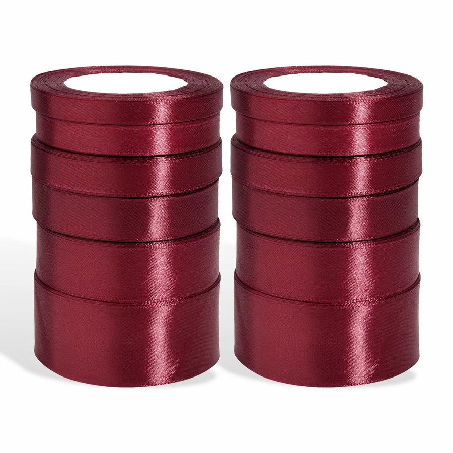 Weinrotes Satinband für DIY Dekorationen, Hochzeit, Party und Geschenke, Länge: 25 Yards - Bild 4