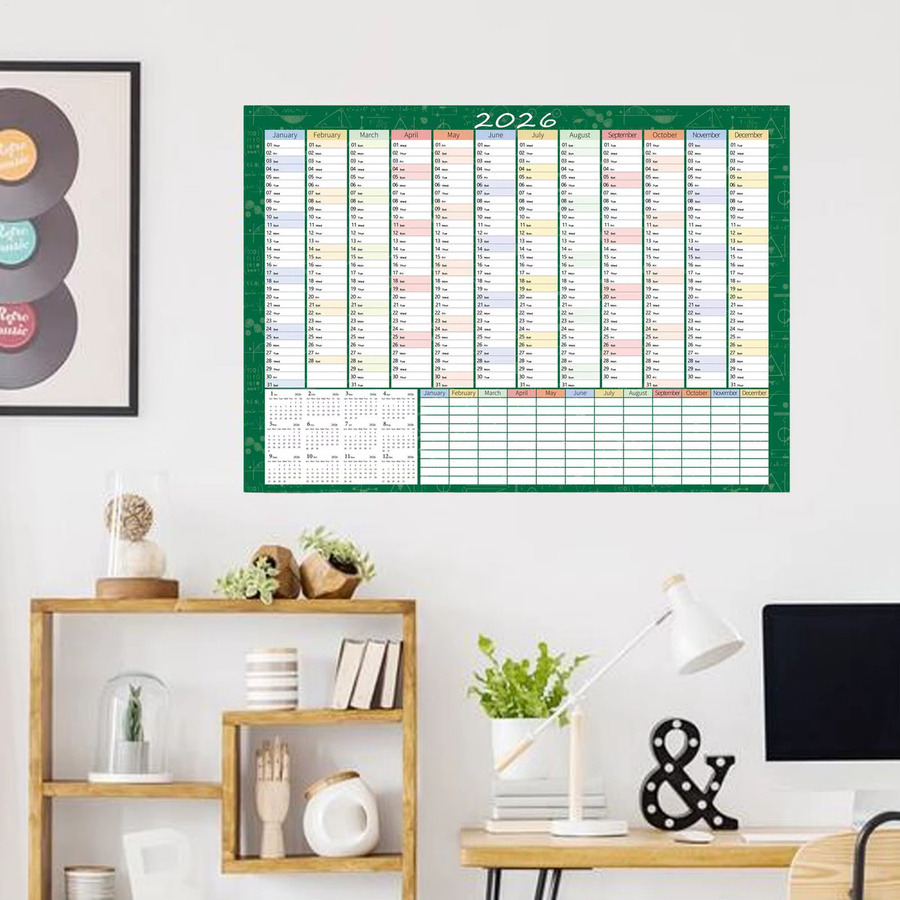 Wandkalender 2026 als laminiertes und reißfestes Poster zum Trocken abwischen mit Markern, Breite: 91,4 cm, Höhe: 61 cm - Bild 2