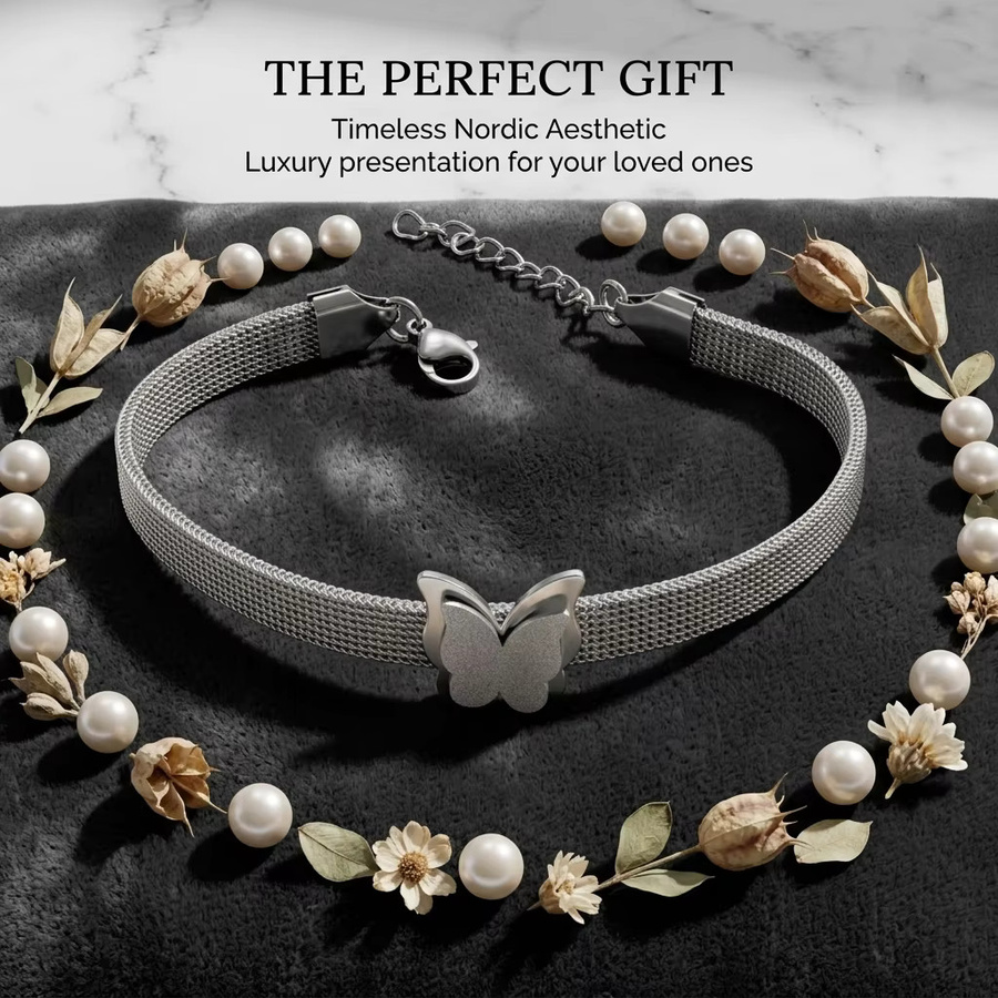 JP One Armband, Edelstahl, Silber, Damen, Schmetterling - Bild 3