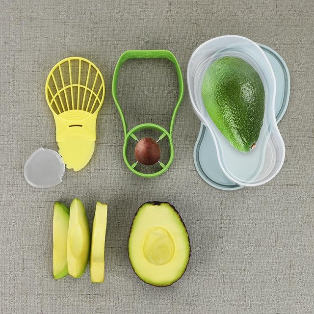Stonego Avocado-Schneider und Schäler aus Kunststoff in Grau - Bild 1