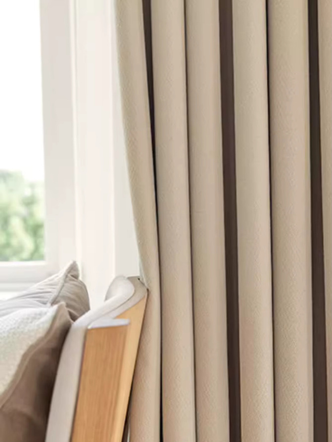 Yuelong Chenille-Verdunkelungsvorhänge in Beige für dein Schlafzimmer - Bild 2