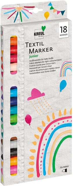 KREUL Textil Marker Junior Set Multicolor mit 18 Farben für Kinder - Bild 1