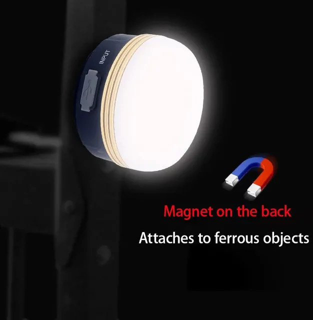 ESMARTER LED-Campinglampe Tragbare Laterne mit 3 Beleuchtungsmodi, Magnet und Haken, Weiß - Bild 1