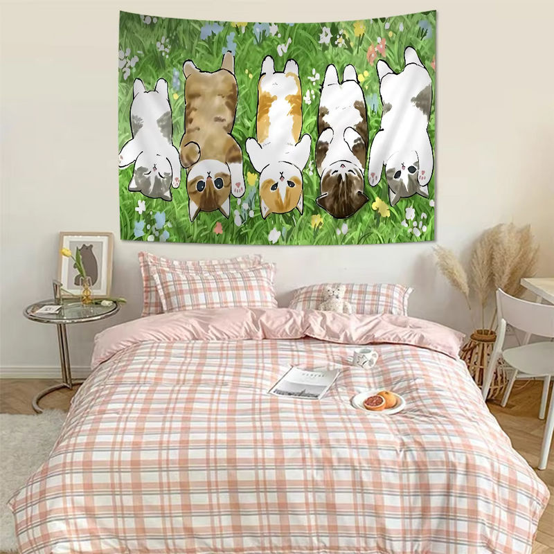 Mofusand Hippie Wandbehang mit lustiger Katze im Bohemian Mandala Design von INS Home Decor - Bild 5