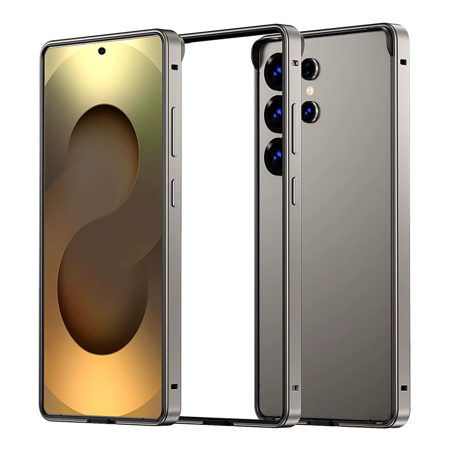 RPKKS Hybrid Silikon-Rahmen und Aluminium-Metall Stoßfänger Hülle für Samsung Galaxy S26 S25 S24 S23 Ultra Plus in Lila mit Wärmeableitung und stoßfestem Schutz - Bild 1