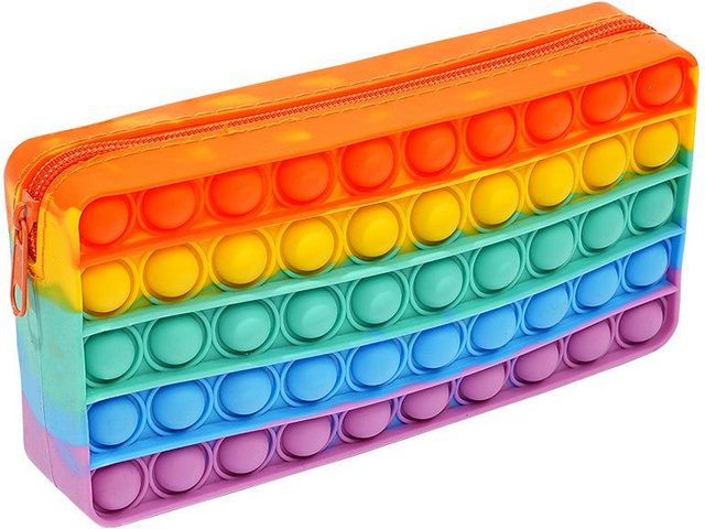 Binchi Outdoor Product Fidget Federmäppchen aus Silikon mit Blasen zur sensorischen Stressbewältigung, Mehrfarbig - Bild 1