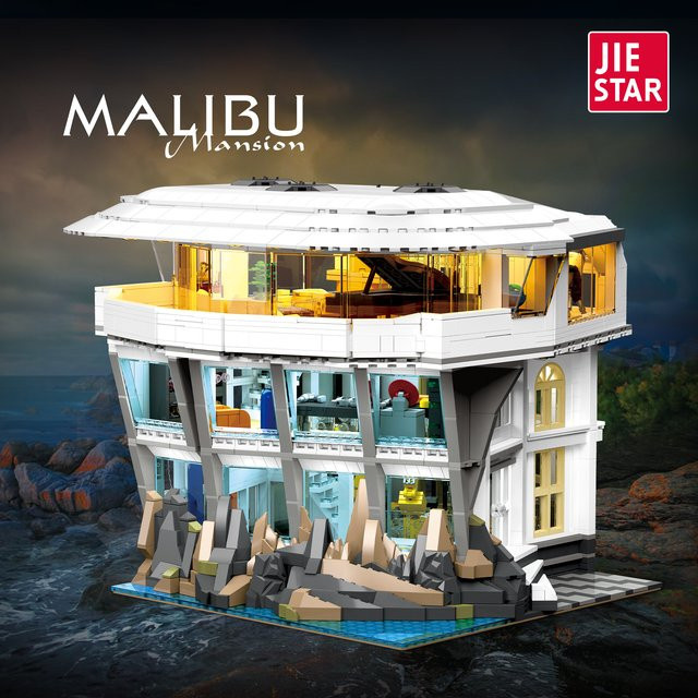 Marrvve Malibu Bausteine Straßenansicht, Architekturmodell, 3.284 Teile, mit Beleuchtung - Bild 1