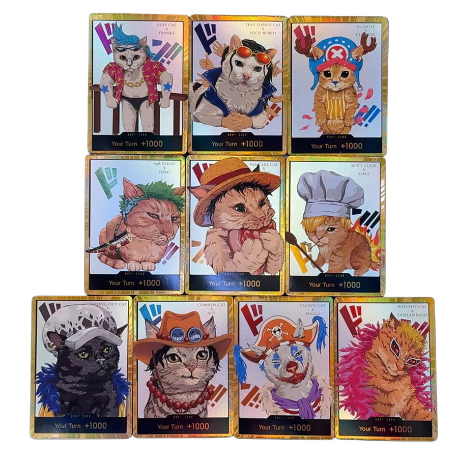 Bandai One Piece Sammelkarten, 10-teiliges Set, Englisch, Holografisch 3D Strukturiert - Bild 2