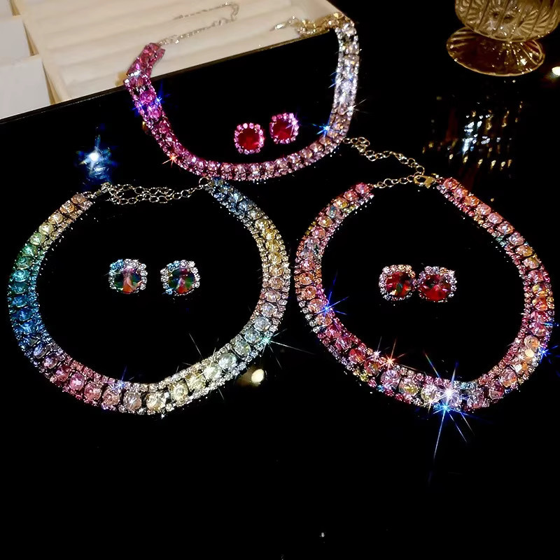 LENNIK Schmuck-Set, Halskette, Ohrringe, Diamant, Bunt, Damen - Bild 2