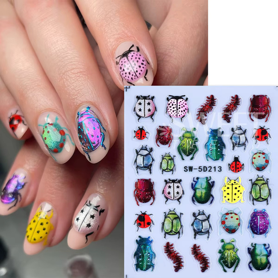 Sweet Trend Nagelaufkleber, 5D Insekten-Design mit Prägung - Bild 2