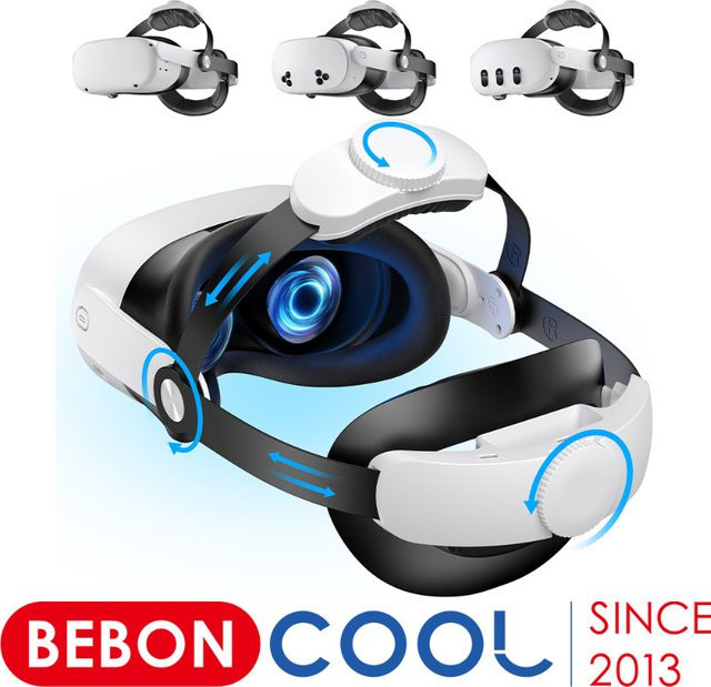 BEBONCOOL Verstellbarer Kopfgurt für Meta Quest 3, Quest 2 und Quest 3S VR Headset Elite-Strap Zubehör - Bild 1