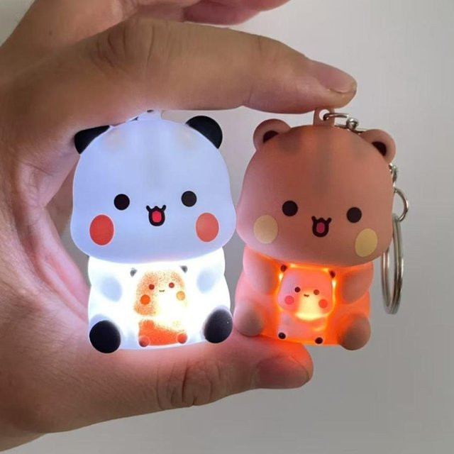 Fashnics Schlüsselanhänger Bubu und Dudu Panda Bär, grau, Unisex - Bild 1