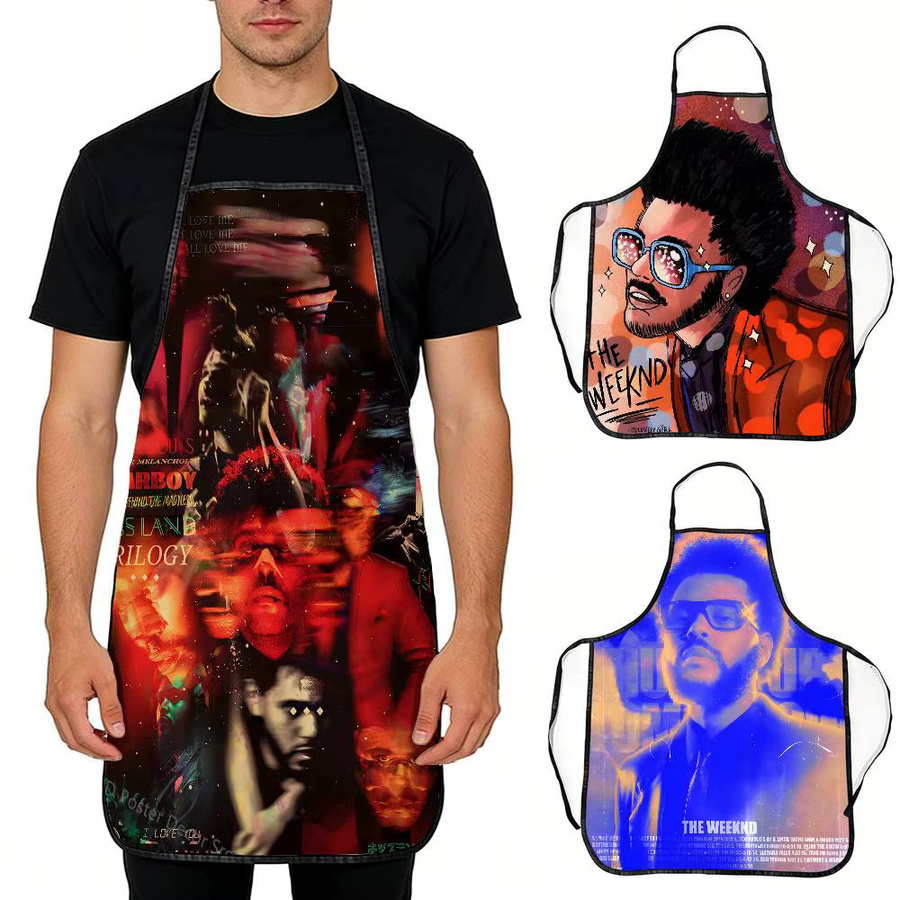 The Weeknd Cartoon-Schürze aus gewebtem Stoff in Multicolor mit Bindedetail für Damen und Herren - Bild 3