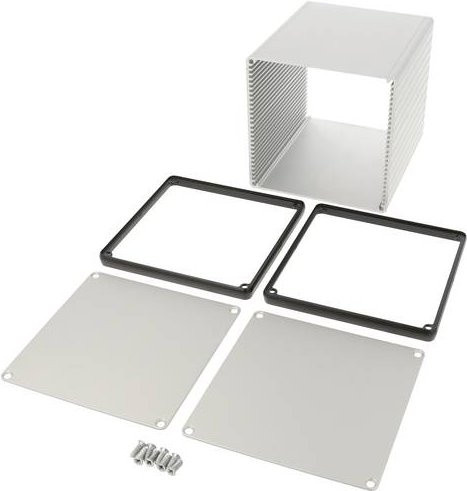 Hammond Electronics Universal-Gehäuse 1455NS1201 aus extrudiertem Aluminium in Silber und Transparent, B/T/H: 12,0 x 10,3 x 10,3 cm - Bild 1