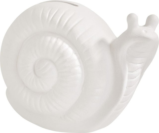 VBS Spardose Schnecke aus Keramik in Weiß, B/T/H: 13,0 x 9,0 x 8,0 cm - Bild 1
