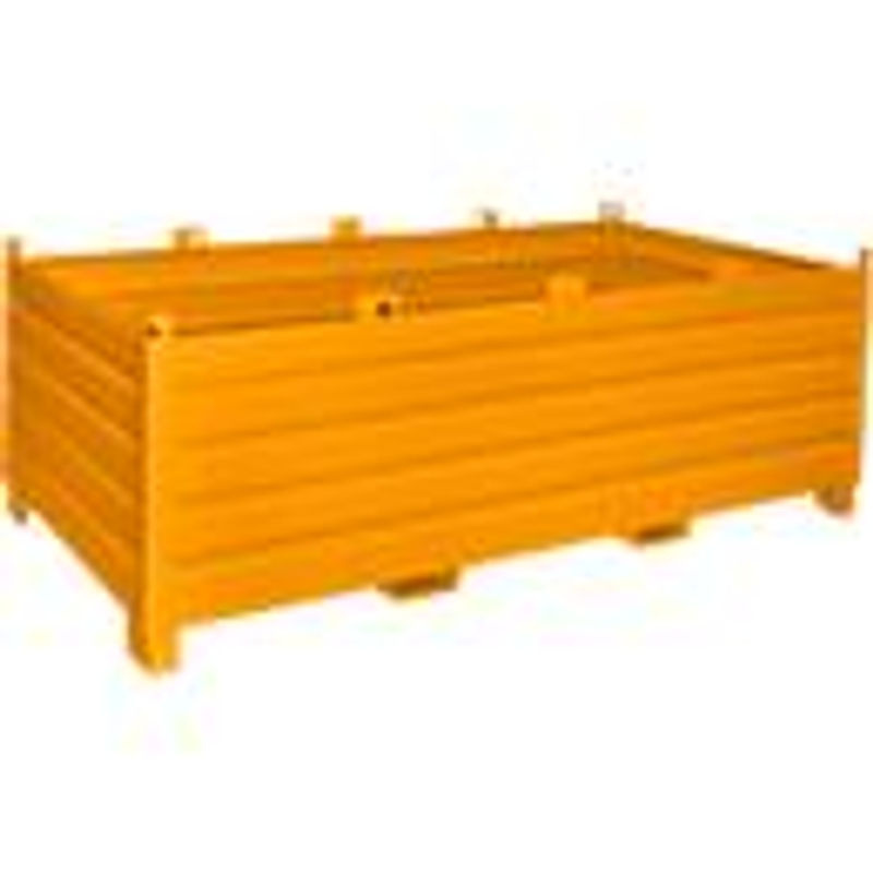 Bauer Südlohn Sammelbehälter-System SBS 2000 mit Transportwagen, lackiert, Gelborange, B/T/H: 240 x 120 x 85 cm - Bild 2