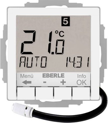Eberle UTE 4800-F-RAL9010-G-55 Raumthermostat Unterputz in Weiß mit Tages- und Wochenprogramm für Heizen und Kühlen - Bild 1
