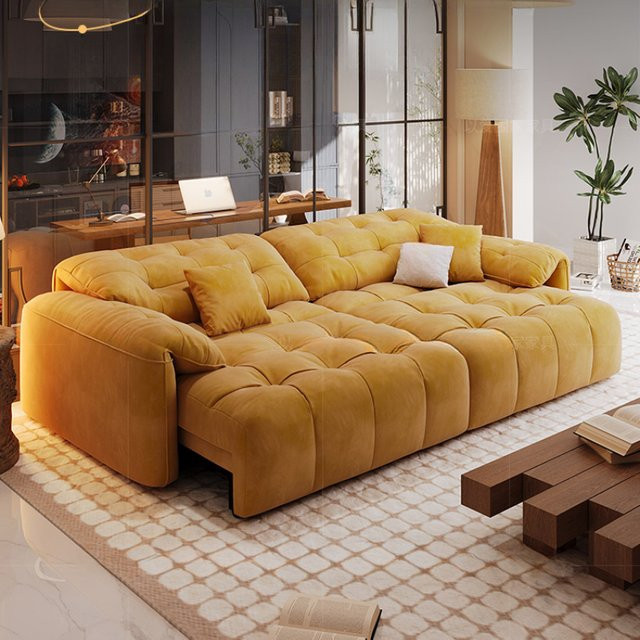 DUTRIEUX Modernes Ecksofa mit elektrischer Funktion und Chaise Lounge in Gelb - Bild 1