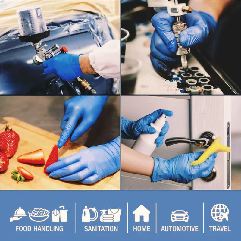 INMAICH Einweg Nitrilhandschuhe Blau 4mil Dicke für Industrie und Mechaniker - Bild 5