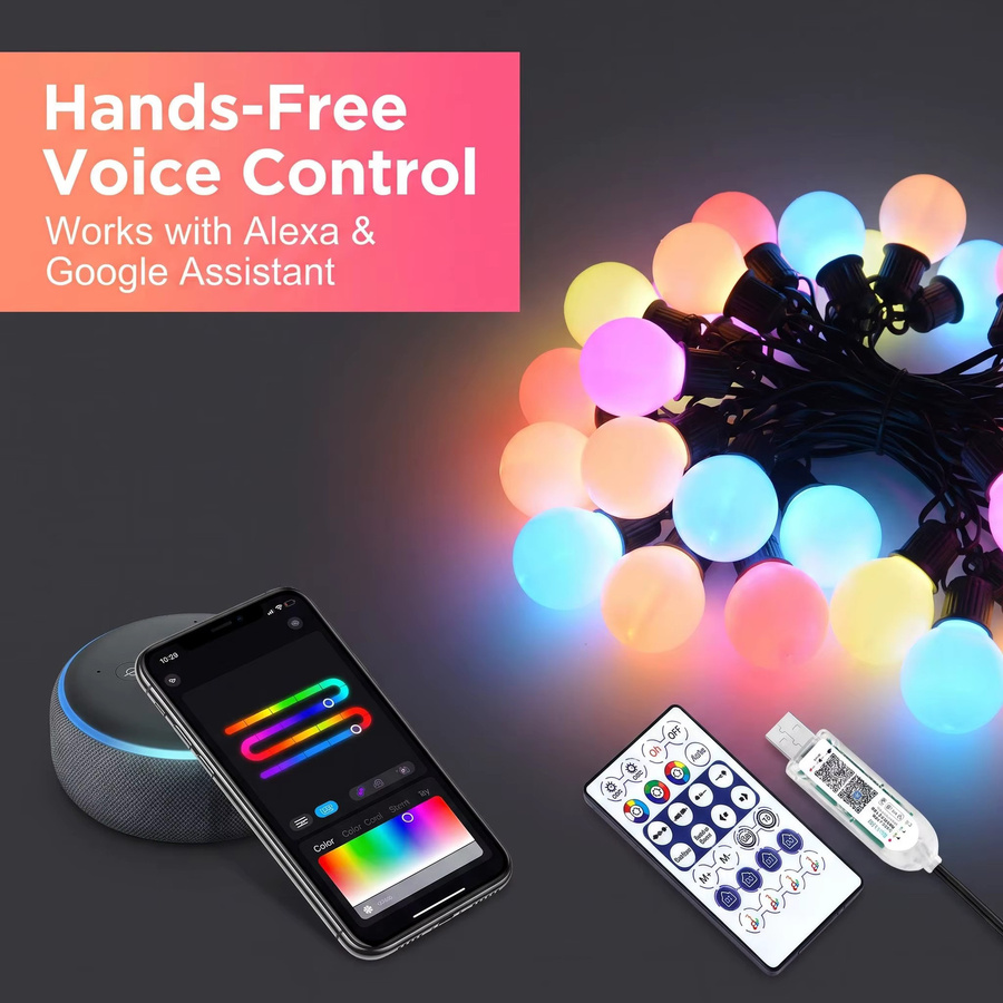 SerRickDon Smart LED Lichterkette mit WIFI und Bluetooth, Multicolour USB Dekorations-Lichterkette für Garten und Zimmer - Bild 4