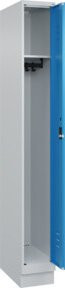 C+P Spind Classic PLUS Garderobenschrank mit Sockel, 1 Abteil, Zylinderschloss, 3 Garderobenhaken, H x B x T: 195 x 25 x 50 cm - Bild 1