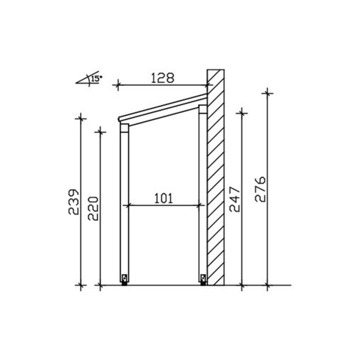 SKANHOLZ Vordach Putbus aus nordischer Fichte in Schiefergrau, Breite: 203 cm, Tiefe: 128 cm - Bild 2