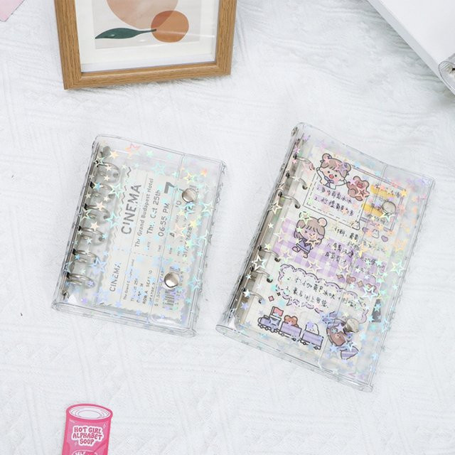 Transparente Glitzer-Ordnerhülle aus PVC für M5 A6 A7 nachfüllbare Organizer-Hülle für Fotos und Planer - Bild 1