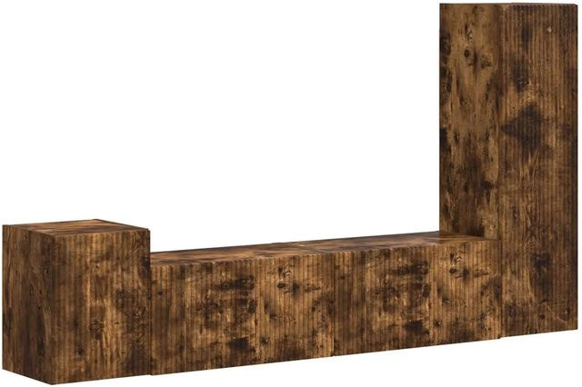 vidaXL TV-Schrankset 4-teilig aus Holzwerkstoff in Geräucherte Eiche, Modernes Wohnzimmer-Set in Braun Matt - Bild 1
