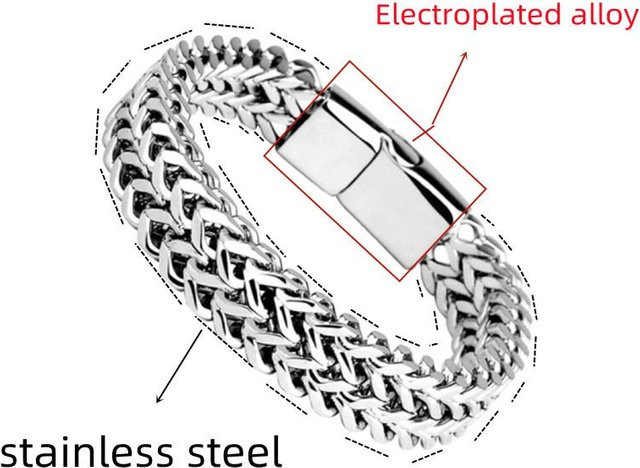Yiran bag Armband Edelstahl, Doppelreihen, Silber, 21 cm, Unisex - Bild 1