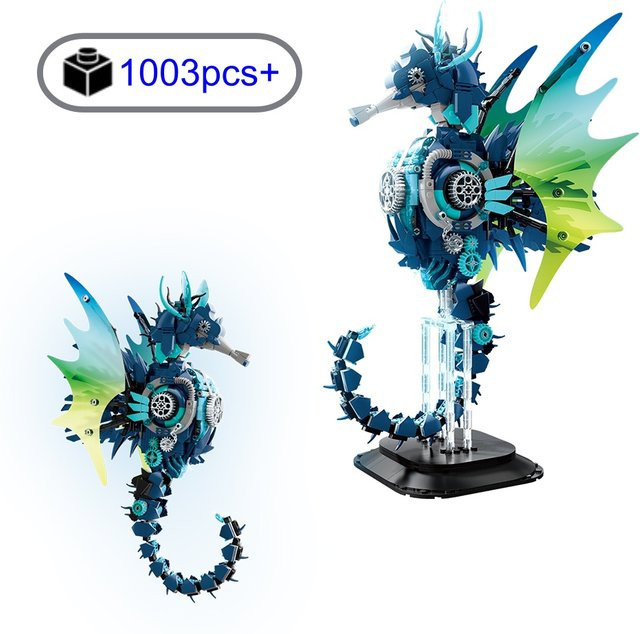 FUNXINEE Ozean Tier Bausteine Set, Mechanisches Seepferdchen Modell - Bild 1