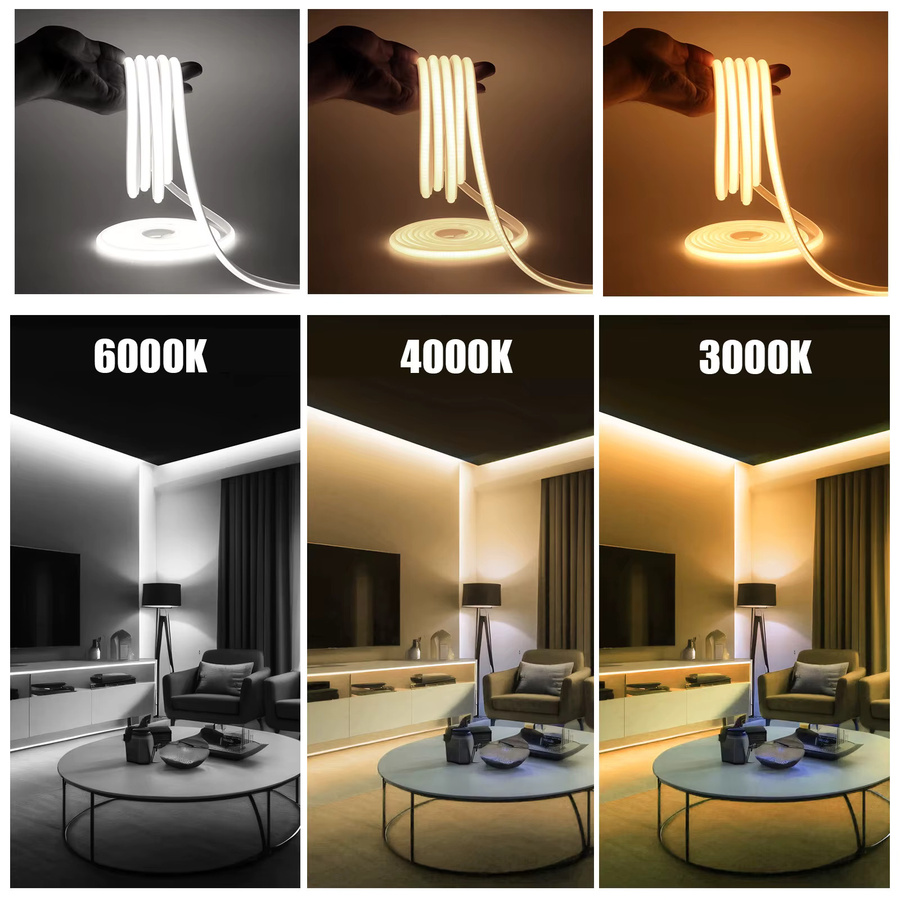 HEGEHE COB LED Streifen Wasserdicht mit Netzanschluss, Weiß, Flexibles Neon Licht für Garten und Home Decor - Bild 3