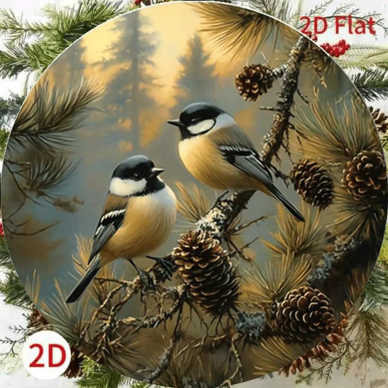 HELLOYOUNG Runde Vintage-Wandkunst mit Vogelmotiv in Multicolour, wetterfeste Wanddekoration für Innen und Außen, Durchmesser: 20 cm - Bild 3
