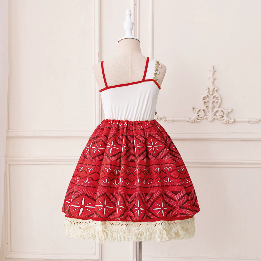 PLBBFZ Moana Vaiana Ozean Abenteuer Kleid, Prinzessin, Mädchen, Rot - Bild 2