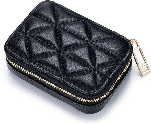 Mango Event Kosmetik Tasche aus echtem Leder, schwarz, Damen - Bild 1