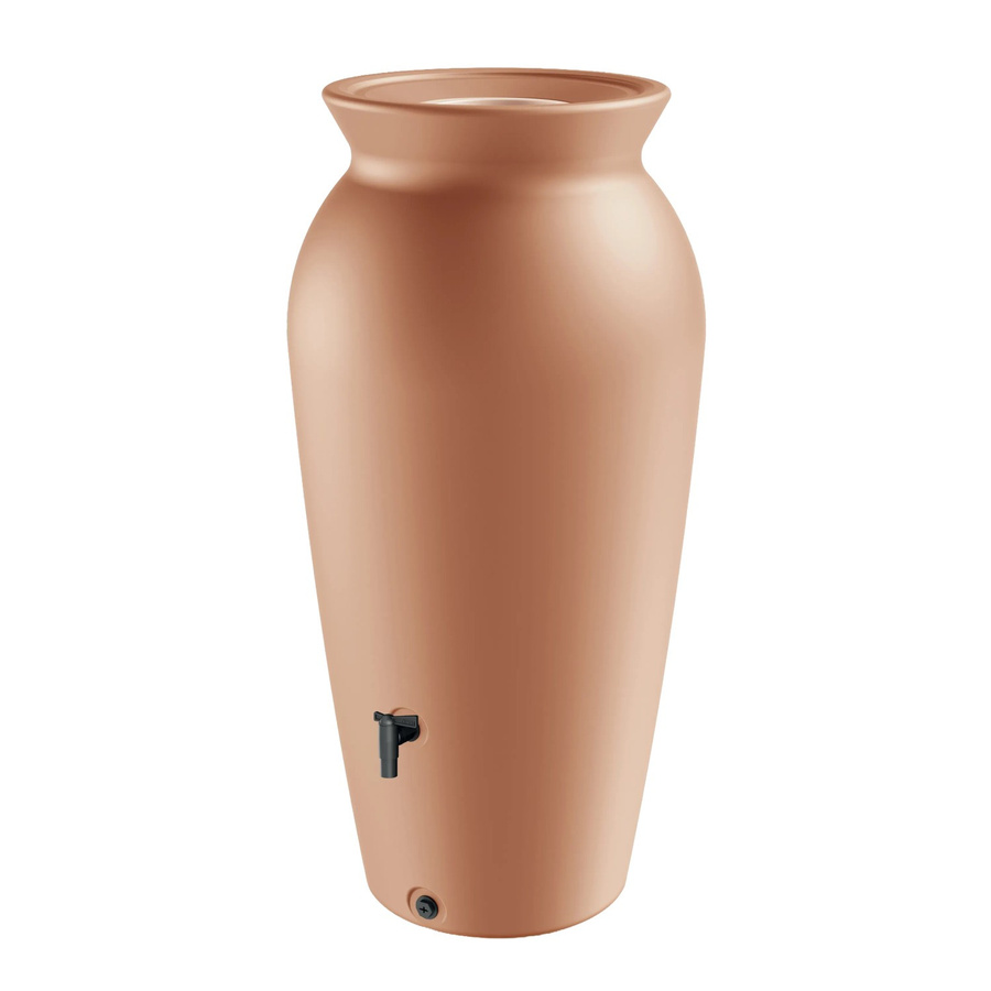 Waterform Regentonne Velcan 230 in Terracotta mit Filtereinsatz und zwei Gewindeöffnungen - Bild 2
