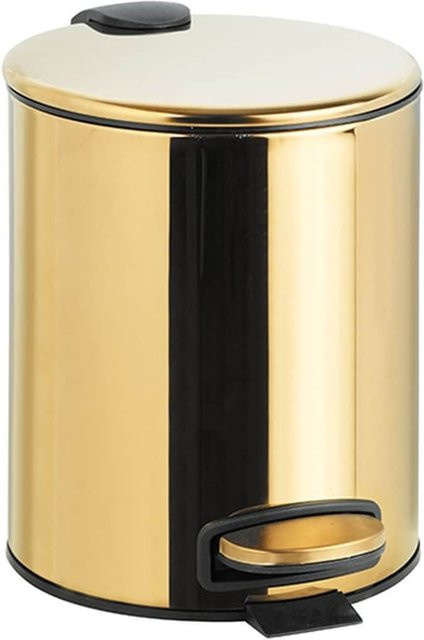 Brillantbad BILLO Abfalleimer Edelstahl Gold poliert mit Pedal, 3 Liter, B/T/H: 26,0 x 20,5 x 26,5 cm - Bild 1