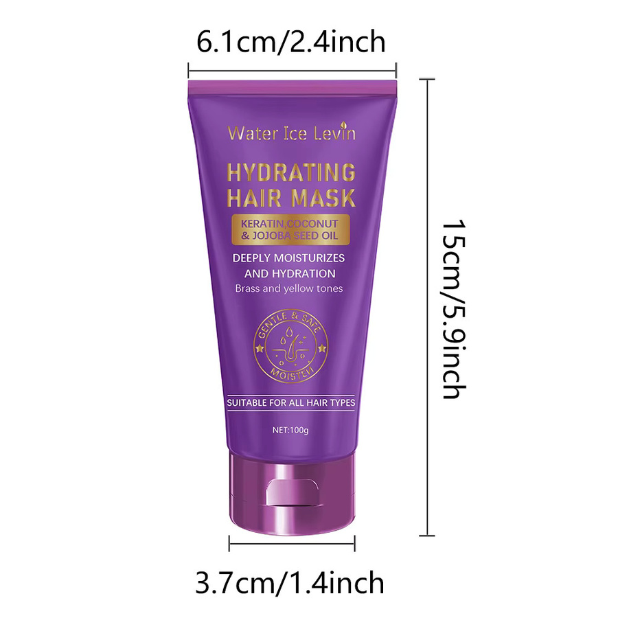 Water Ice Levin Keratin Haarmaske, lila, für trockenes und strapaziertes Haar - Bild 7