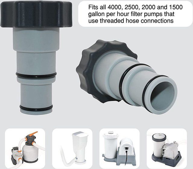 2er-Set Pool Schlauch Adapter mit Kragen für Intex Gewinde Anschluss als Ersatzteil für Schwimmbad Pumpen von alloet - Bild 1