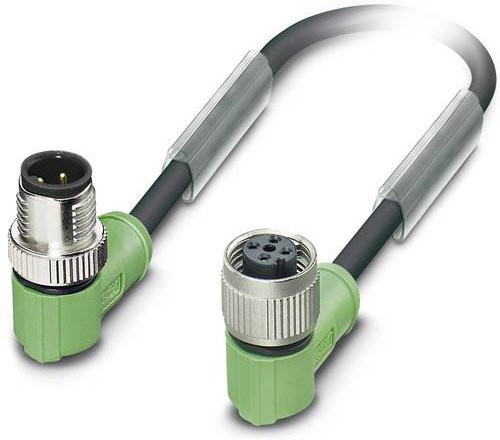 Phoenix Contact 1538319 Sensor-Aktor-Steckverbinder M12 Stecker gewinkelt und Buchse gewinkelt, Polzahl 10, Länge: 10,00 m, Farben: schwarz, grau, grün - Bild 1