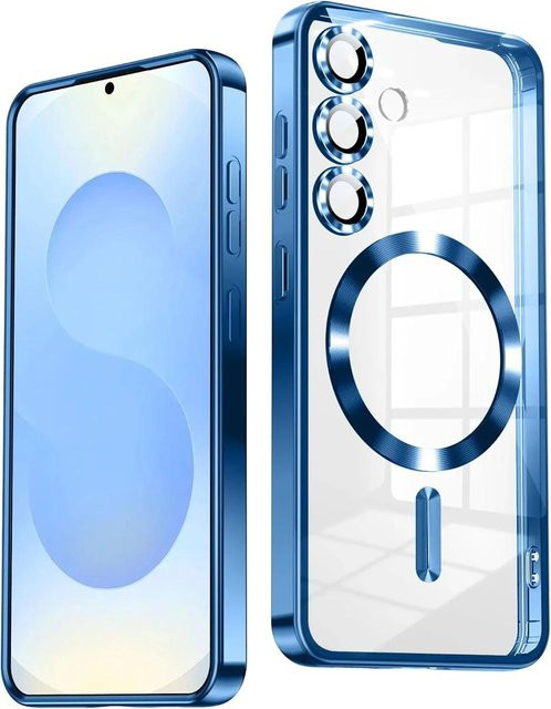 Vergoldetes MagSafe Magnetisches Case für Samsung Galaxy S24 S23 Ultra S25 FE A56 A36 A26 A55 A54 A17 A07 A16 A35 A15 A14 A05 A05S Hülle in Dunkelblau - Bild 1