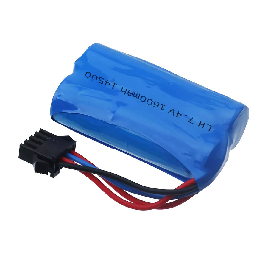 RC.BURST Li-Ion Akku-Set 7,4 V SM-4P 14500 Lipo mit Ladegerät 1600 mAh Blau für RC Spielzeugautos und Wasser-Kugel-Pistolen - Bild 2