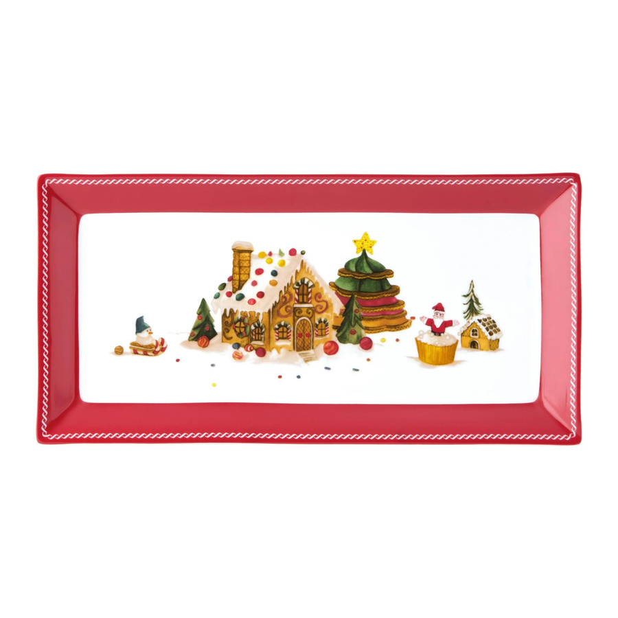 Mömax Servierplatte XMAS-Ginger aus Keramik und Porzellan in Rot/Weiß, B: 36,0 cm, T: 18,0 cm - Bild 2