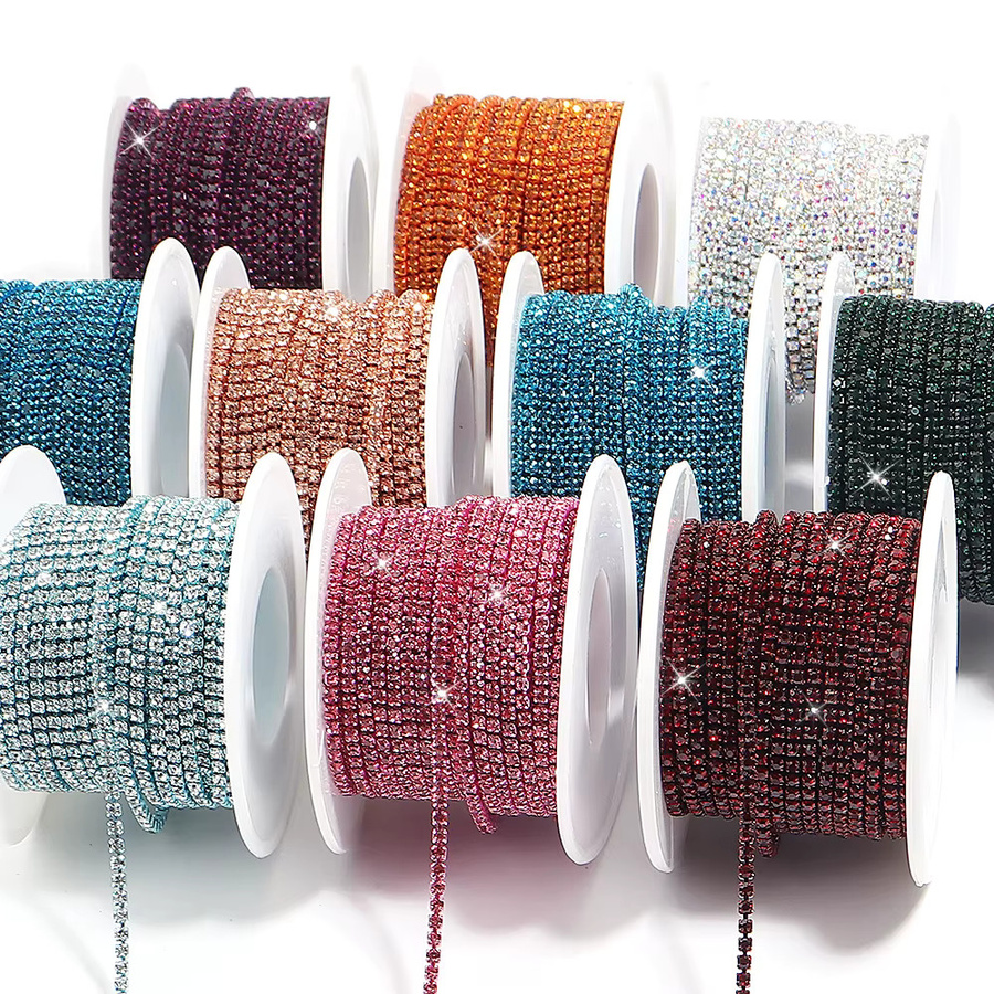 Louleur Strassbesatz Kristall AB, Glitzerkette, 2/3 mm - Bild 2