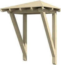 Skan Holz Haustür-Vordach Wesel 2 aus nordischer Fichte in Natur Beige, B/T: 188 x 126 cm - Bild 1