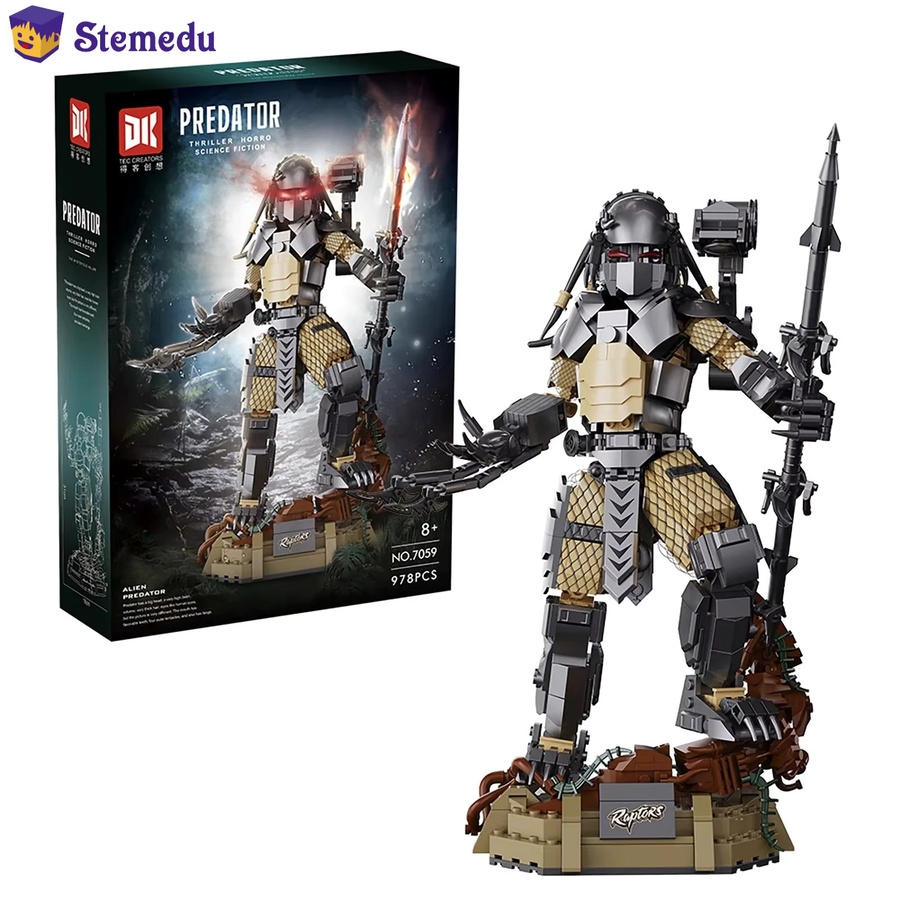 stemedu Alien-Krieger Baustein-Set DK7059 mit 978 Teilen, bewegliche Gelenke, mehrfarbiges STEM-Modellbausatz für Kinder und Erwachsene - Bild 2