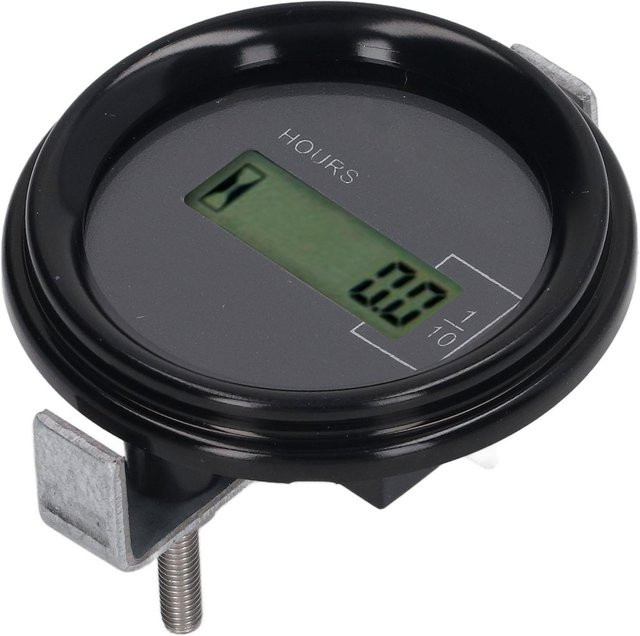 Digitaler Bagger Timer Stundenzähler mit LCD-Anzeige und Fernbedienung für 12V-36V, Kato Rund, Grau/Schwarz - Bild 1