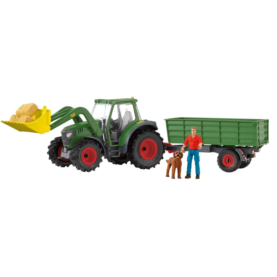 Schleich Farm World Traktor mit Anhänger Spielfahrzeug - Bild 2