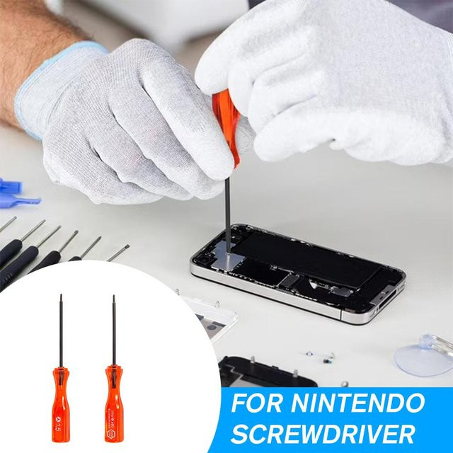 Nintendo Joycon Controller Reparaturwerkzeug Set für Switch und Oled in Orange mit Y-Tip und Tri-Wing Präzisions-Schraubendreher - Bild 1